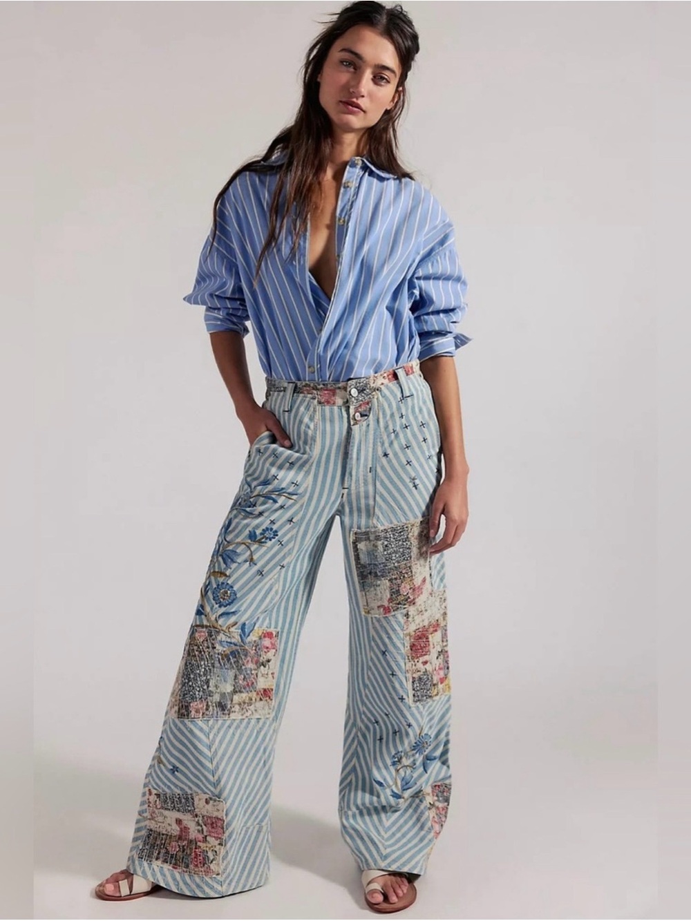 NWT Free People Ruyon Patched Craft Pants
